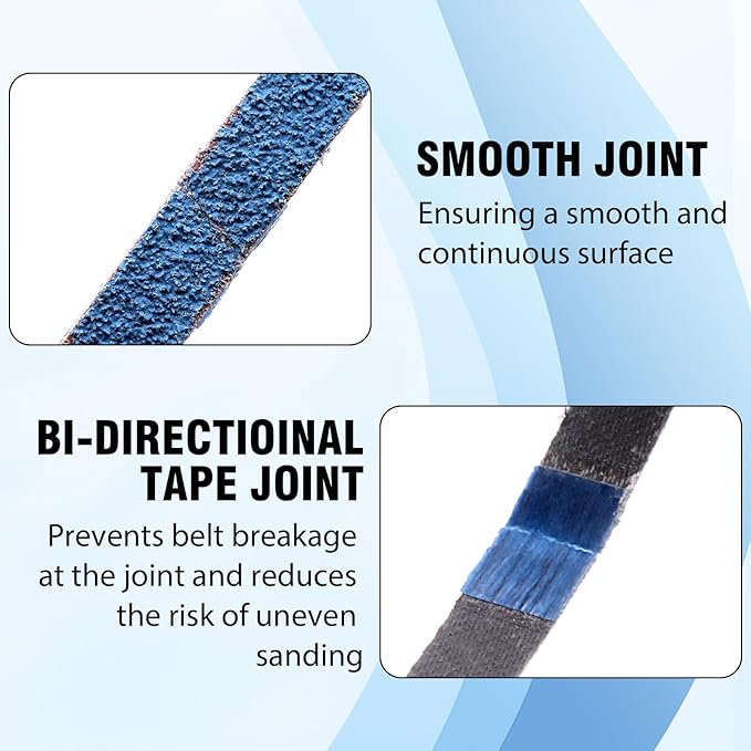 1/2 x 18 Zirconia Sanding Belts for Metal, 60 Grit 1/2x18 Inch Sander Belt for Air Belt Sander, Zirconia Metal Grinding Sand Paper for Knife Blade Sharpening, Metal Polishing, Derusting, 40Pcs