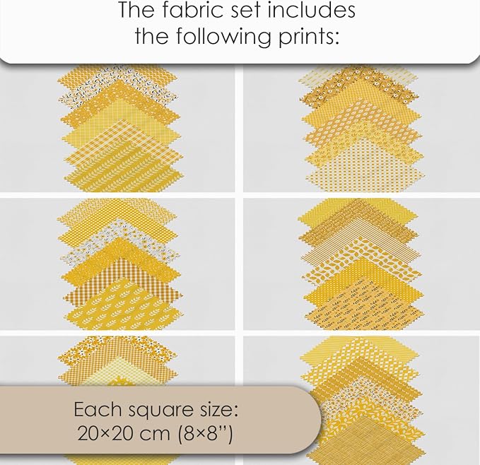Cotton Satin Patchwork Fabric Panel – 35 Designs, 20×20 cm Squares, Single - Image 7