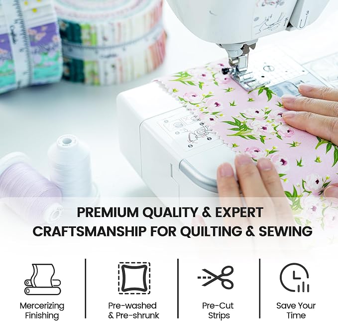 Craftido-20 Options-100% Cotton Jelly Roll Fabric Precut Strips - Image 7