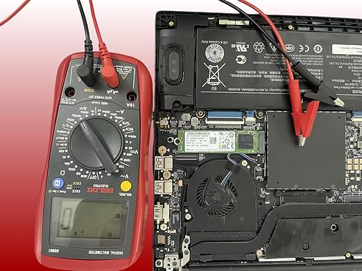 2PCS Test Leads, Alligator Clips, Red and Black, Multimeter Probes, Banana Plug to Alligator Clip Multimeter Test Leads