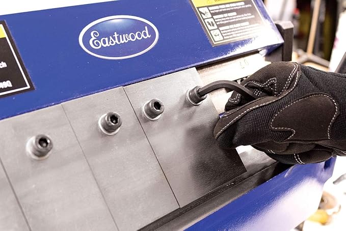 Eastwood 12 Inch Precision Box and Pan Sheet Metal Brake | Adjustment Box with 5 Adjustable Fingers | Folds & Bends up to 20 Gauge Steel 16 Gauge Aluminum or 24 Gauge Stainless Steel