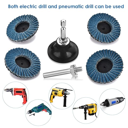 60PCS Die Grinder Sanding Disc, 2 Inch Flap Disc with 1/4 inch Holder, Roll Lock Flap Wheel for Stock and Rust Removal, Finishing, Grinding, Deburring, 40/60/80/120 Grits flappers