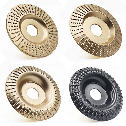4PCS Wood Carving Disc Set for 4" or 4 1/2" Angle Grinder by WHLLING