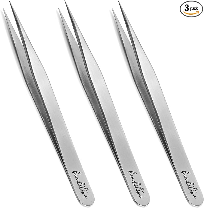 Beaditive High Precision Tweezers 3 Pack by Beaditive
