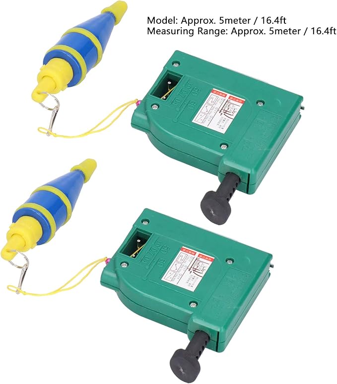 2Pcs 5m Magnetic Plumb Bobs, Alloy Steel Wire Hammer, Green Line Drop Measuring Tools for Construction Industry House Decoration