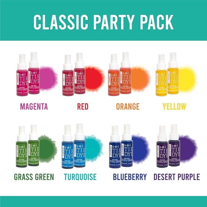 SEI 16 Pack Classic Dye Spray Kit, Tye Dye Kits - Image 3
