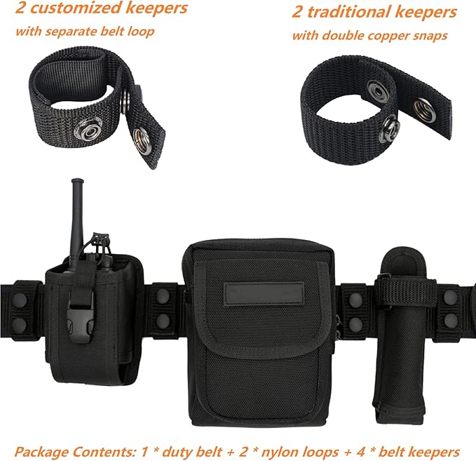 Duty Belt w/ 4 Keepers 2.25" Nylon Stiff Utility Belt Police Correctional Officer Work Patrol Gear Carrier XXL