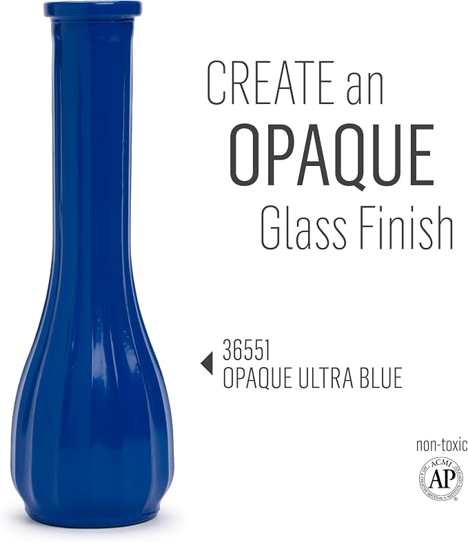 FolkArt Murano Opaque Acrylic Glass Paint, Ultra Blue, 2 fl oz - Image 3