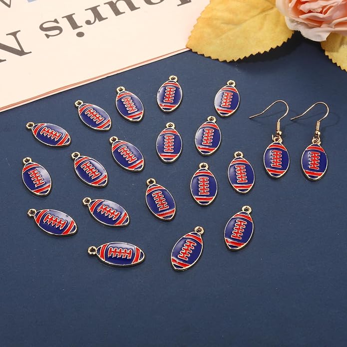 20PCS Sports Charms Enamel Basketball Baseball Pendant Charms - Image 4