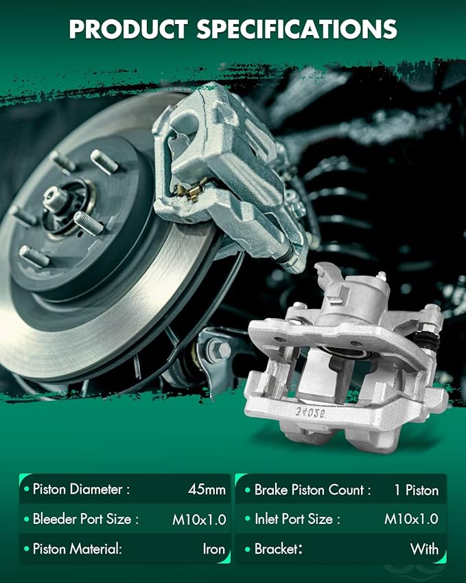 SCITOO 19B6294 Rear Right Disc Brake Caliper w/Bracket Fit For Land Rover For Range Rover 2010-2012, Single Piston