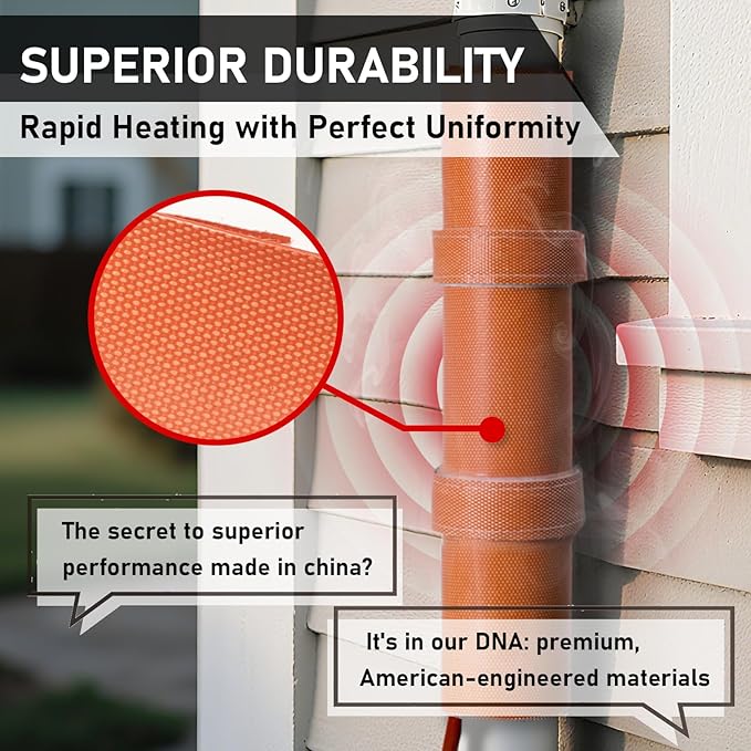 PVC Heating Blanket for Bending Pipes 2" to 3" | Adjustable Temperature Control (120v/1200w) ，5-Year Customer Service ，PVC Pipe Heat Bender