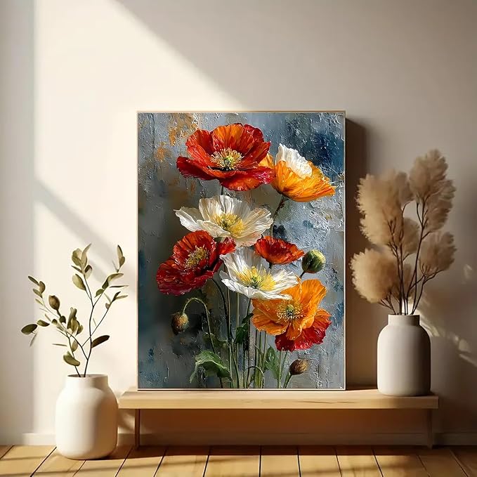 Eiazuiks Stamping Cross Stitch Kit, Flower Counting Cross Stitch Kit - Image 3