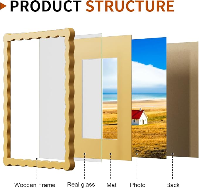 8X10 Wavy Picture Frame With Mat - Image 4