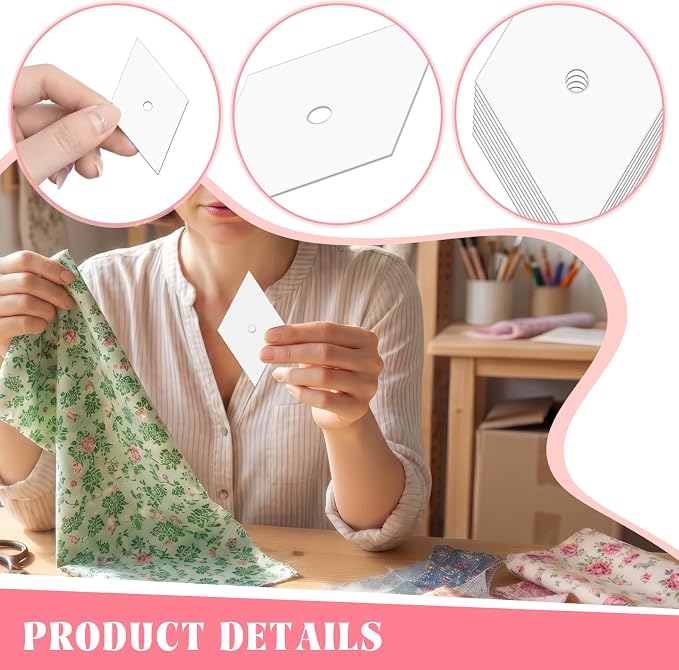 500 PCS 1.5" Diamond 60 Degrees Piecing Paper Templates, Quilting Templates - Image 3