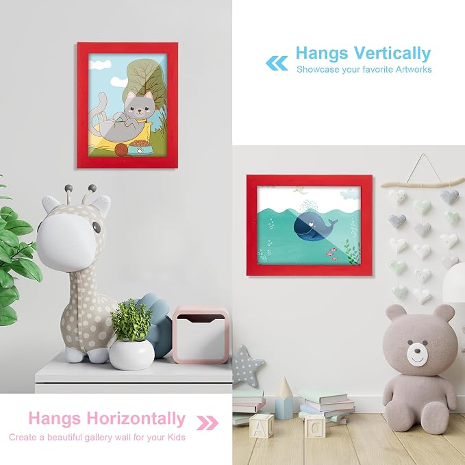 Kids Art Frames, 8.5x11 Front Opening Kids Artwork Frames Changeable, Holds 50 - Image 3