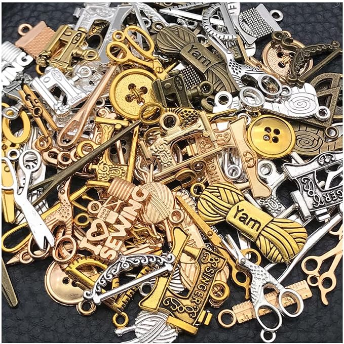 WOCRAFT 100pcs Sewings Charms for Jewelry Making Assorted Jewelry Bangle by WOCRAFT