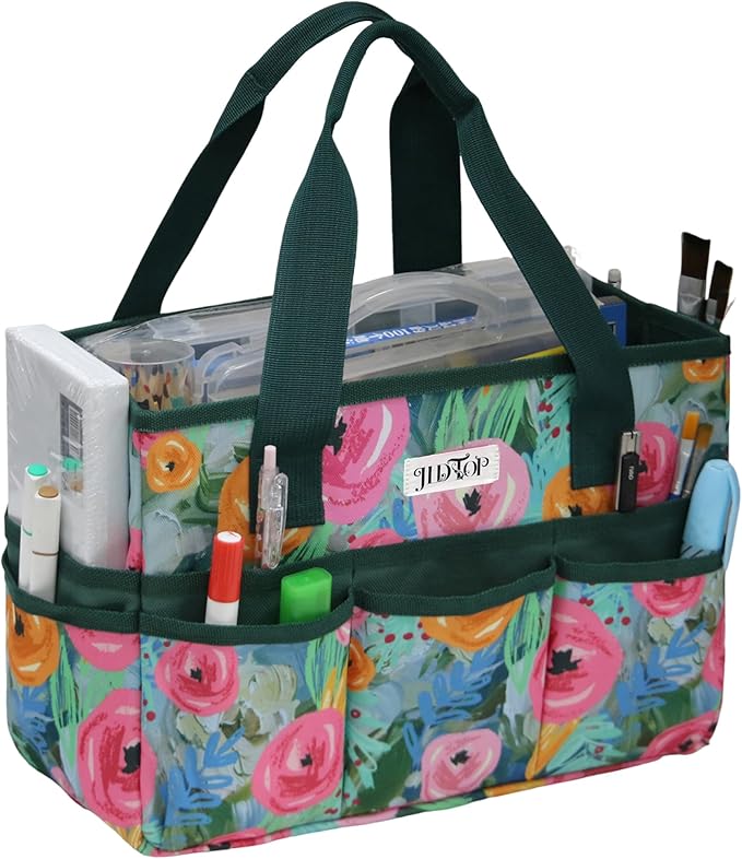 Art Storage Bag, Removable base plate, Open-top Tote by JLDTOP