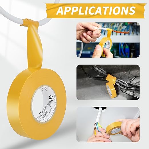 Avery Dennison Electrical Tape, 10 Rolls Professional Grade PVC Electric Tape, UL/CSA Listed ¾ in x 66 ft Insulating Vinyl Tape for Electrical, Repairs, Automotive and Equipment, Pro-36C, Yellow