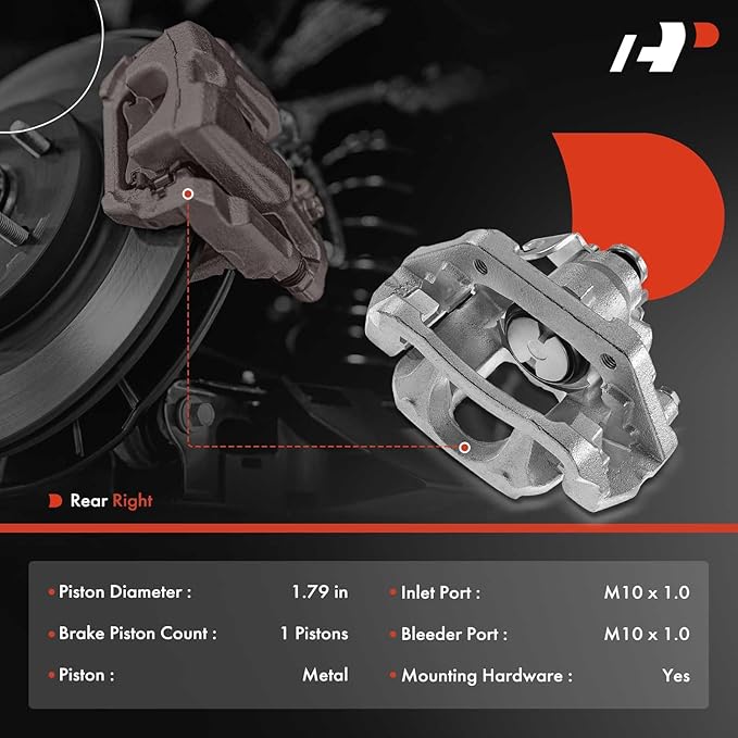 A-Premium Disc Brake Caliper Assembly with Bracket Compatible with Select Ford and Lincoln Models - Explorer 2011-2019, Flex/MKT 2010-2014, Taurus 2013-2019 - Rear Right Passenger Side