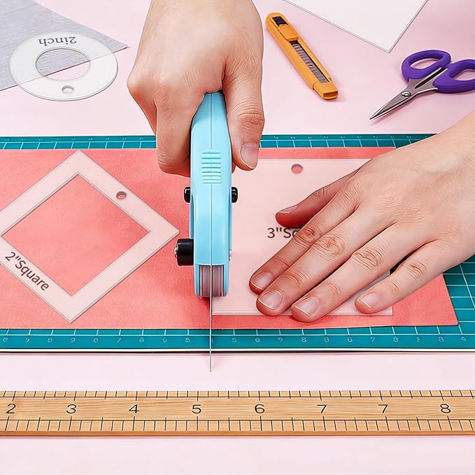 22pcs Circle Square Quilting Templates Acrylic Templates | Domestic Transparent - Image 5