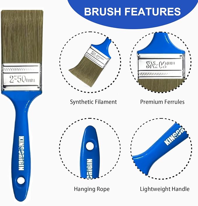 King Origin 2 Inch Paint Brushes, Detailed Painting & Larger Surface Coverage - Image 2
