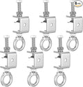 6Pcs C-Clamps, 4.72 Inch Stainless Steel Beam Clamp with M8 Screw Ring, I-Beam Design Clamps for Metal Mounting Welding Building Household Conduit Hanger