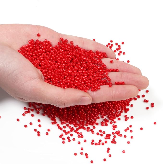 4000pcs Red 3mm Pearl Beads by chuyau