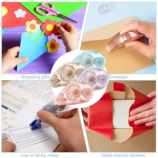 4 Pack Double Sided Tape Roller, Scrapbook Supplies, Glue Tape Roller - Image 5