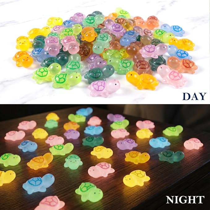 50 Pcs Mini Luminous Resin Turtle, Miniature Figurines, Tiny Turtle Figurines - Image 3