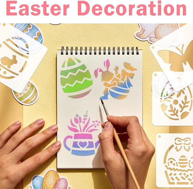 72 PCS 3x3 Inch Easter Stencils - Image 4