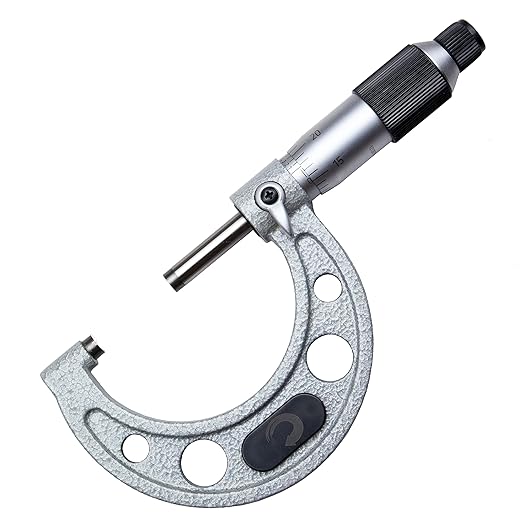 Clockwise Tools MMTR-02 Premium Outside Micrometer with Carbide Tip 1-2" Measuring Range 0.0001" Graduation Precision Machinist Tool