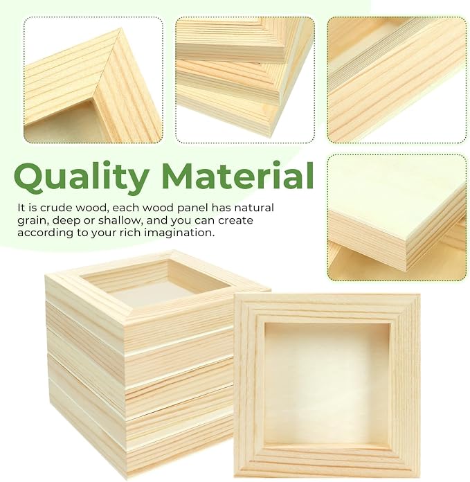FSWCCK 10 Pack 4 x 4 inch Wood Panel Boards, Unfinished Wood Canvas Panels - Image 3