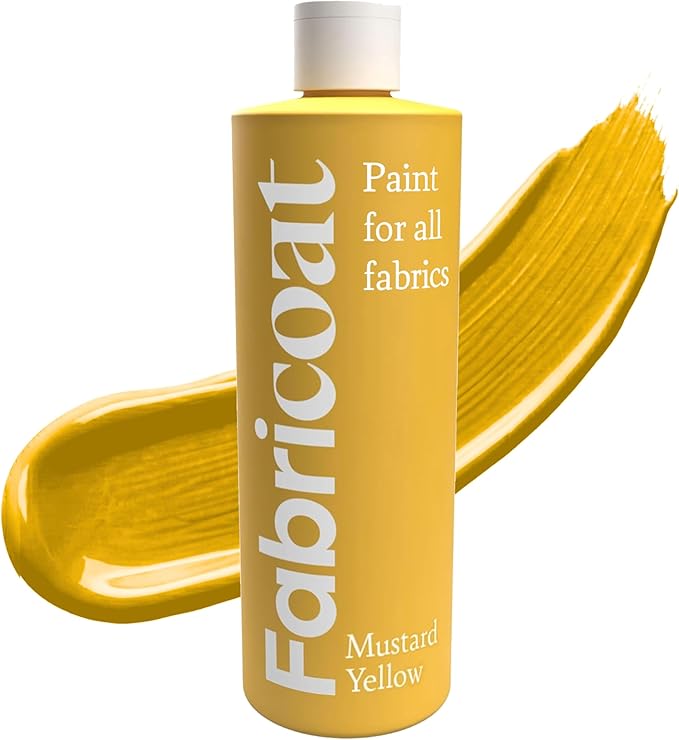 Fabricoat Mustard Yellow Fabric Upholstery Paint & Dye | 500ml / 17 fl oz | by Fabricoat