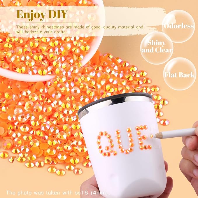 4000PCS 5mm Resin Jelly Rhinestones in Bulk, Bedazzling Flatback Crystals - Image 4