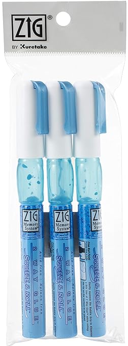 Kuretake Zig 2 Way Glue Pen 1mm Ball Tip 3 pcs Set, Adhesive by Kuretake