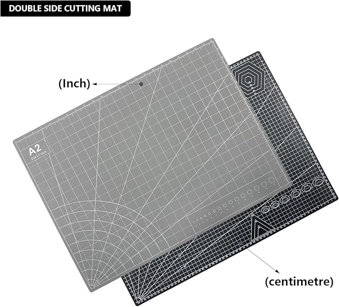 Self Healing PVC Cutting Mat, A2 | 2 pcs, Gridded Rotary Cutting Board - Image 7