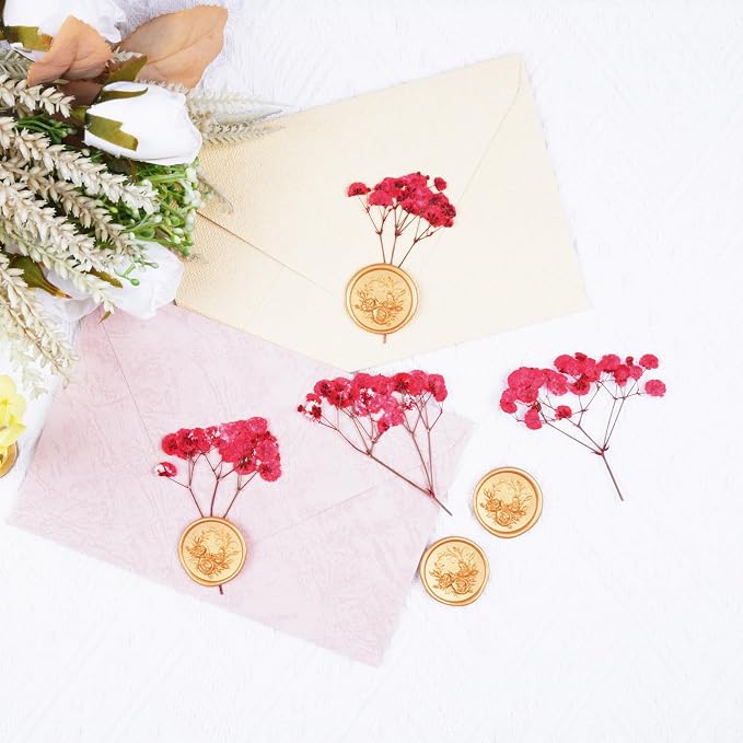 50Pcs Red Babys Breath Dried Pressed Flowers - Image 7