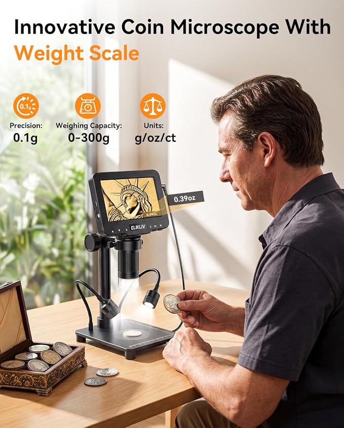 Elikliv Microscope with Weighing Scale, Digital Magnifier - Image 2