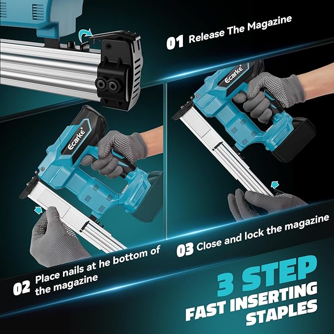 Ecarke Cordless Power Brad Nailers Compatible with Makita 18V Battery,18GA 2/5" to 1-1/4 Inch,2 in 1 Brad Nailer Battery Powered,Brushless Electric Nail Gun, 2 Mode Lightweight for Home Improvement