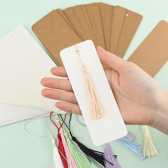220PCS Bookmark Making Kit, 60 White & 60 Kraft Paper Bookmarks - Image 7