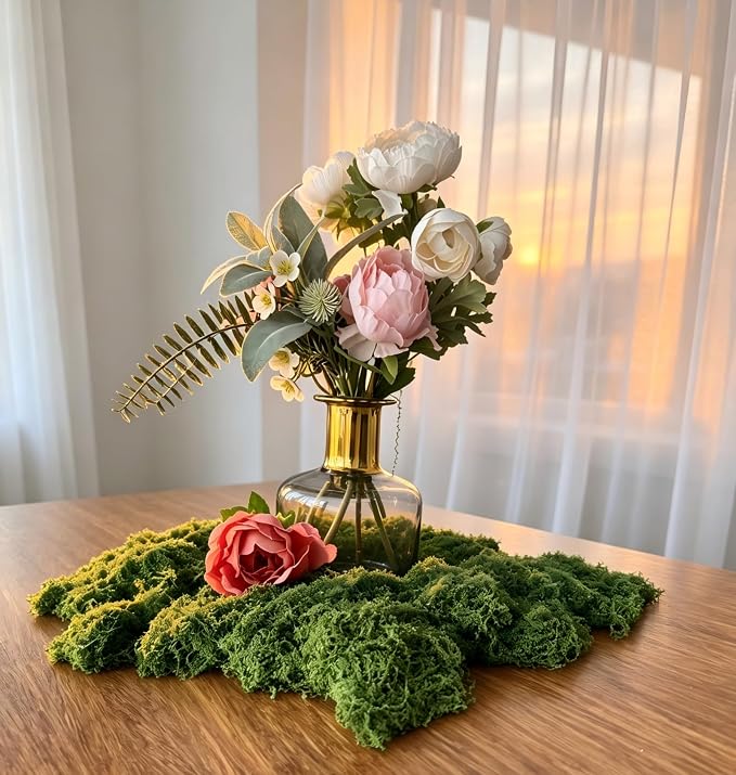 Fake Green Moss for Potted Plants, Artificial Moss for Crafts Indoor, DIY Table - Image 6