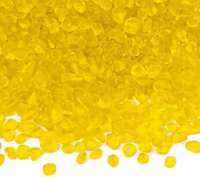 QEQEKAKA Sea Glass Stones for Crafts About 2.75LB Yellow Glass Pebbles by QEQEKAKA