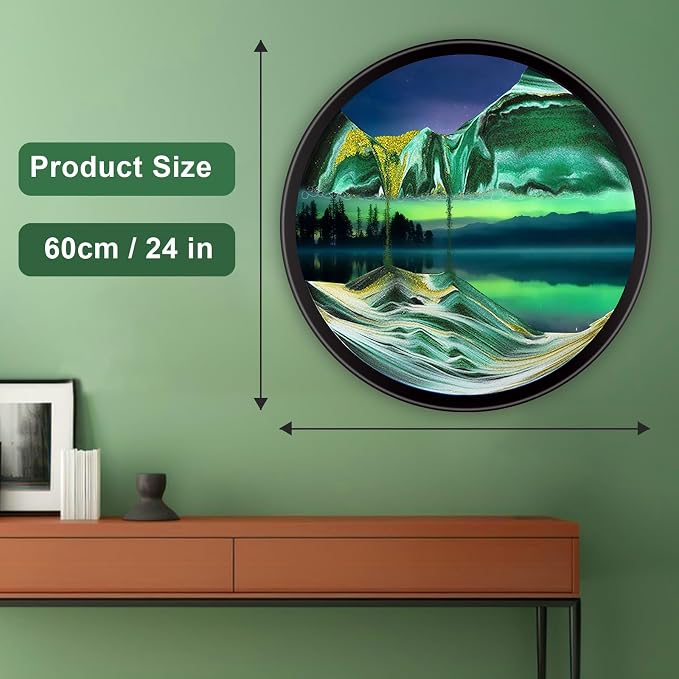 Mtadmai 24" Moving Sand Art, 3D Sand Art Pictures Deep Sea Sandscape Living - Image 2
