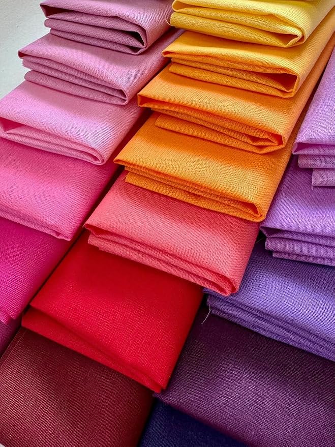 Solid Color Cotton Fabric Bundle – 50 Pre-Cut Squares, 100% Cotton, 120 GSM - Image 7
