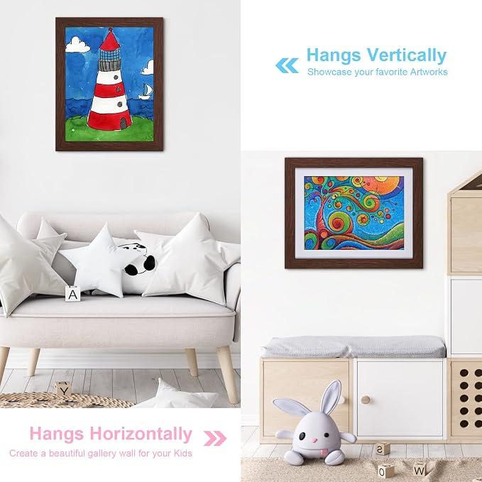 Kids Art Frames, 10x12.5 Front Opening Kids Artwork Frames Changeable, Displays - Image 2