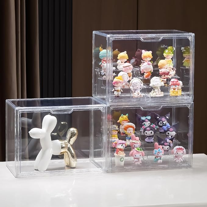 4 Tiers Clear Display Case, Plastic Storage Bins - Image 2