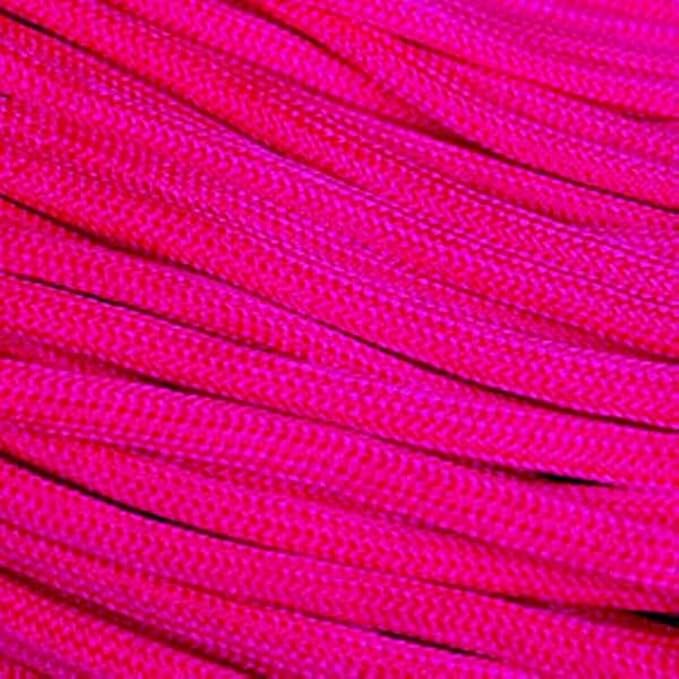 The Paracord Store | Type III 550 Paracord - 100 FT Hank, Neon Pink | Heavy Duty 7 Strand Tactical Paracord - USA Made Nylon Outdoor Parachute Cord for Camping, Fishing & More - Survival Cord