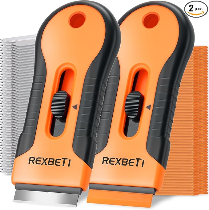 REXBETI Razor Blade Scraper Tool, 2 Pack Razor Scraper Set by REXBETI