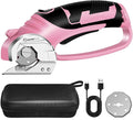 Cordless Electric Scissors,4V Rechargeable Cardboard Box Cutter Heavy Duty Fabric Scissor with Safety Lock & LED Light,Power Rotary Cutter for Leather Carpet Plastic Cutting,Sewing,Crafting