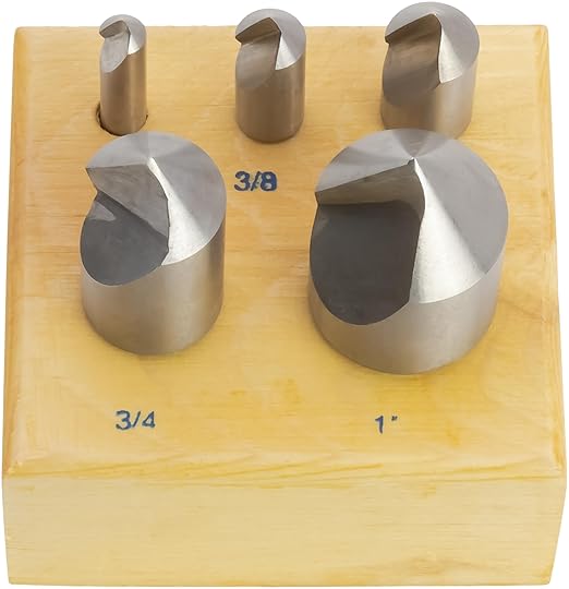 5 pc High-Speed Steel Countersink Drill Bit Set, 82° Countersink Angle, 1 Flute, 1/4" to 1"